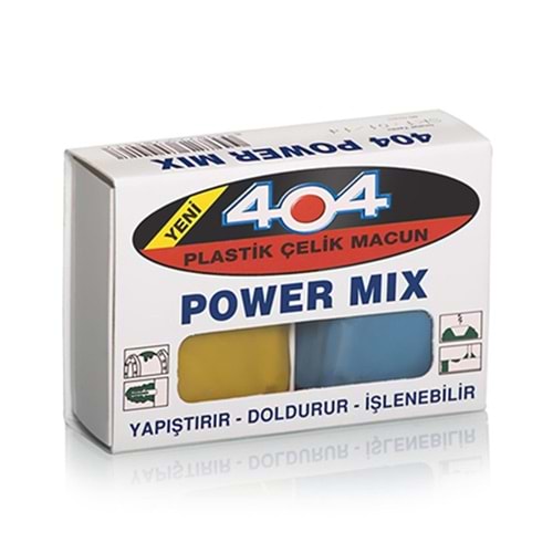 Çelik Macun Yapıştırıcı Power Mix 80 Gr 404 Plastik Çelik Macun Yapıştırıcı Sun Fix