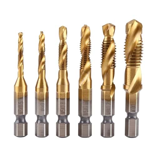 Klavuz Diş Açma Seti Matkap Uçlu 6 Pcs