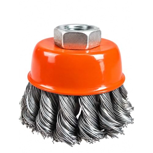 Çanak Fırça Burgulu 75 mm Çelik Tel Pas Temizleme Fırçası