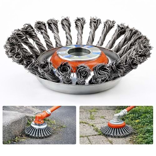 Tırpan Aparatı 6 İnç Çelik Fırçalı Köşe Temizleme