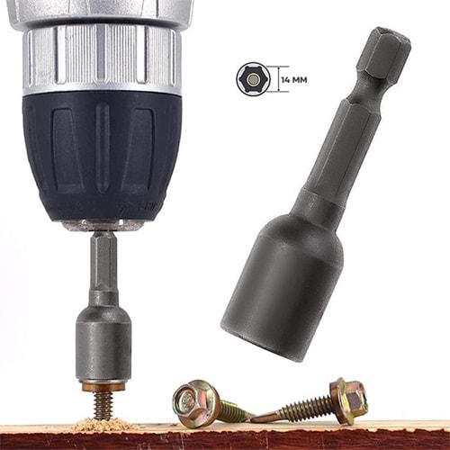 Somun Adaptörü 14*65 Baytec Manyetik Somun Sıkma Adaptörü