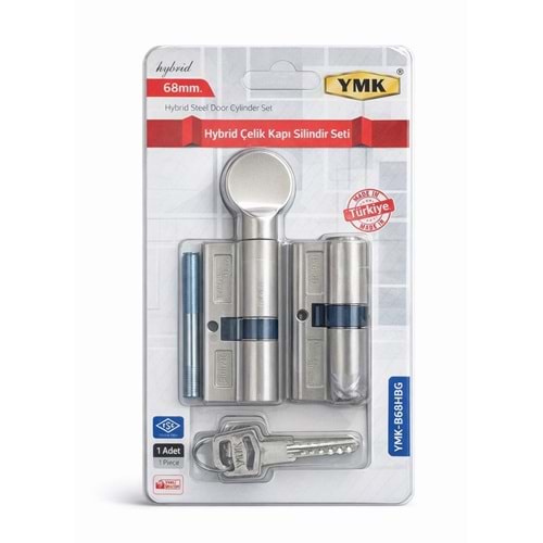 YMK 68 mm Hibrit Bilyalı Barel Çelik Kapı Seti Saten