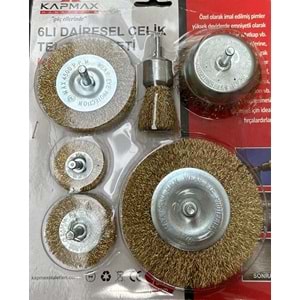Dairesel Çelik Tel Fırça Seti 6 lı Kapmax