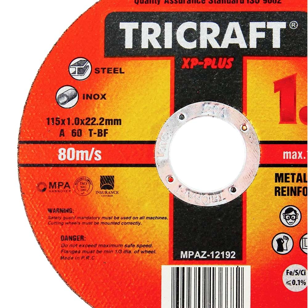 İnox Kesici Taş 115*1 Mm Tricraft