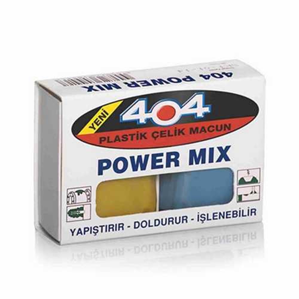Çelik Macun Yapıştırıcı Power Mix 40 Gr 404 Plastik Çelik Macun Yapıştırıcı Sun Fix
