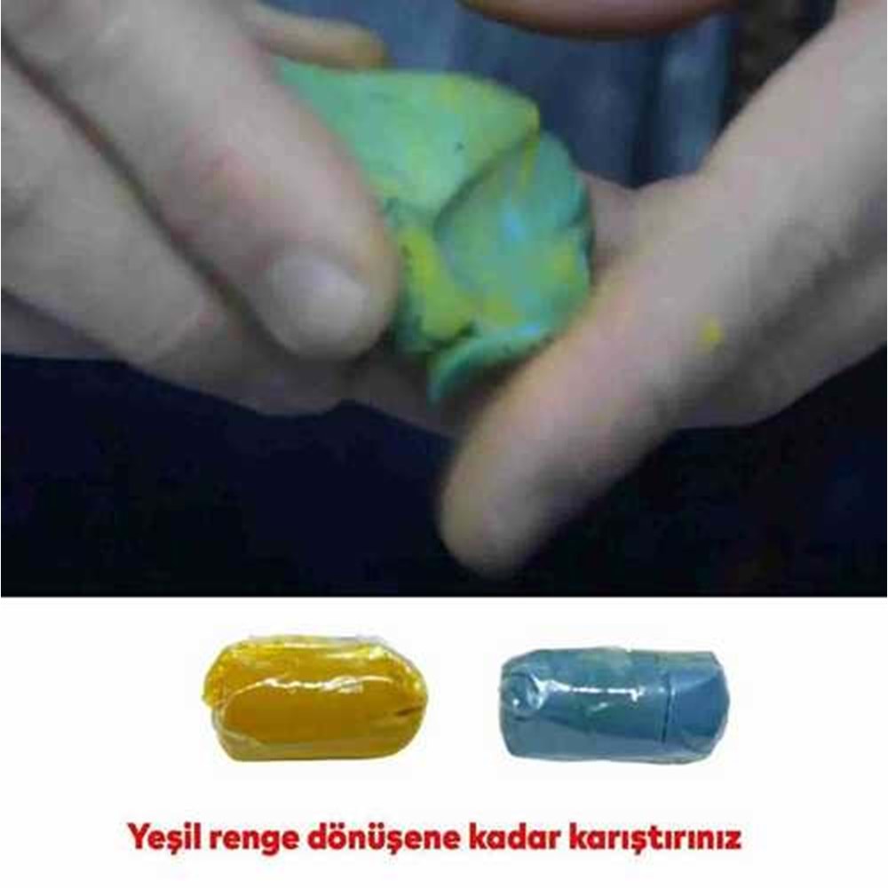 Çelik Macun Yapıştırıcı Power Mix 40 Gr 404 Plastik Çelik Macun Yapıştırıcı Sun Fix