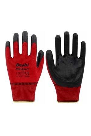Eldiven Beybi Pn3 Zebra Kırmızı Zebra Eldiven