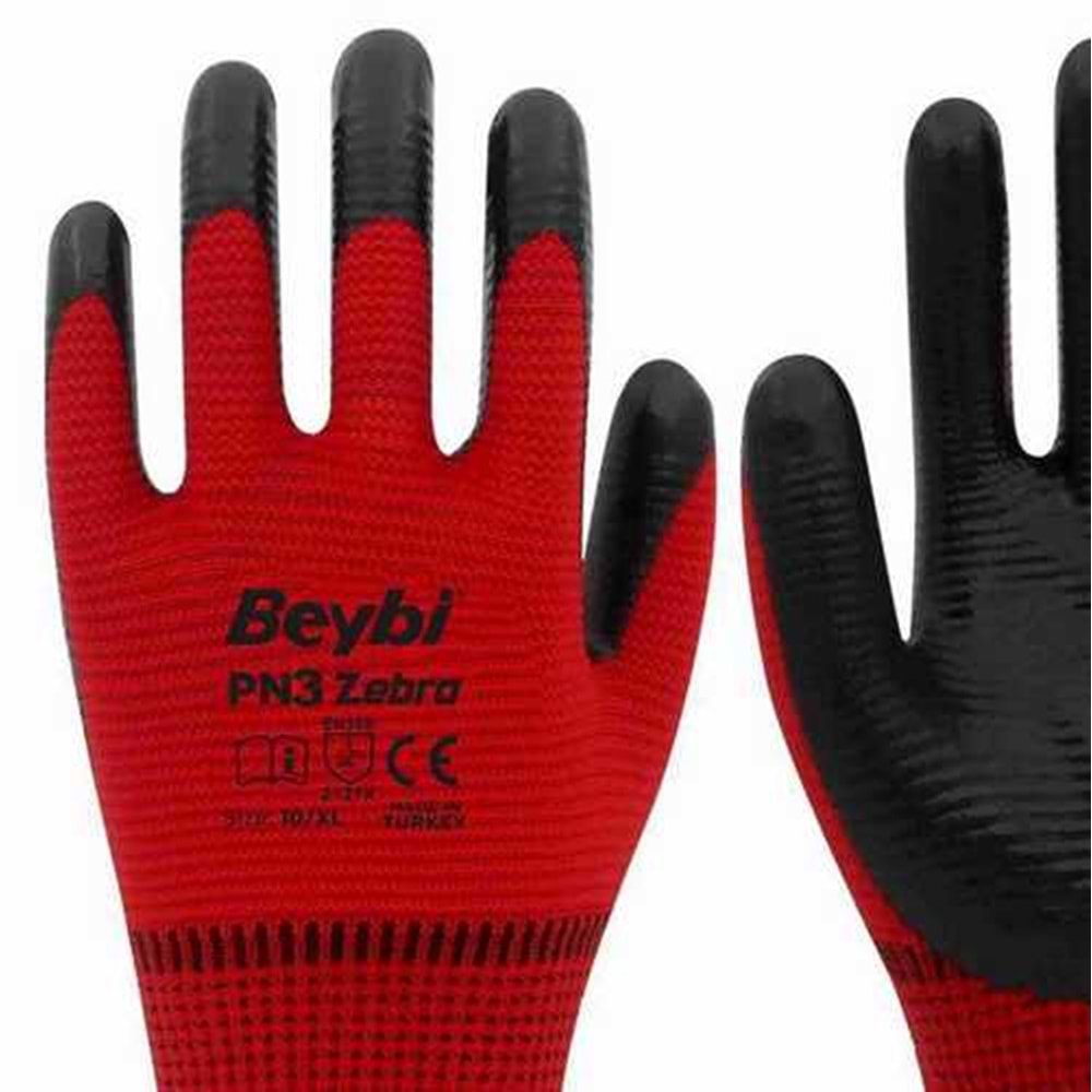 Eldiven Beybi Pn3 Zebra Kırmızı Zebra Eldiven
