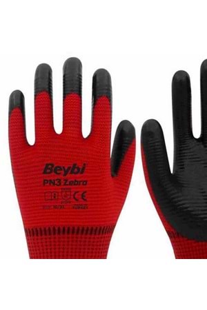 Eldiven Beybi Pn3 Zebra Kırmızı Zebra Eldiven