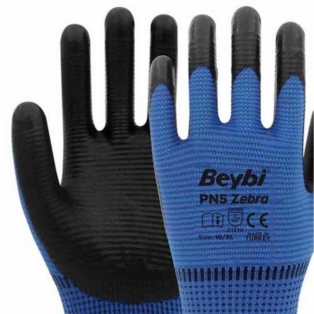 Eldiven Beybi Pn5 Zebra Mavi Eldiven Zebra Eldiven