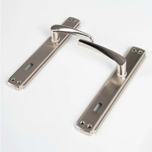 Bravo Aynalı Nikel Saten Kapı Kolu Yale