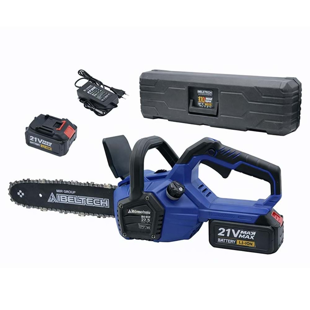 Zincirli Testere Şarjlı 21V 10 Pilli Ibeltech BSDJ-12 Çift Akü