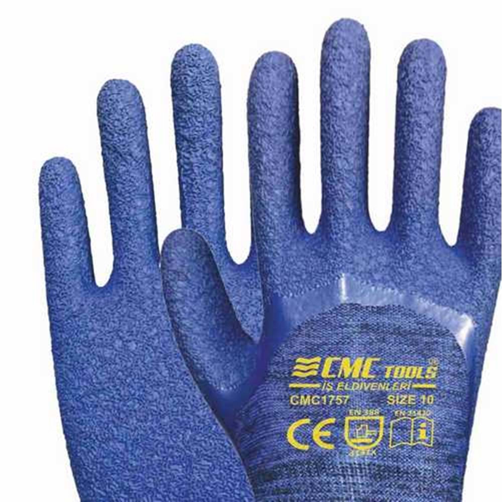 Eldiven Spor Latex Eldiven 3/4 Mavi