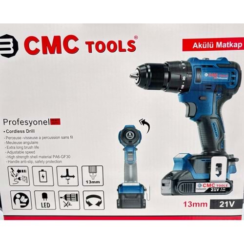Matkap Şarjlı Matkap 13 Mm- 21v Cmc Pro