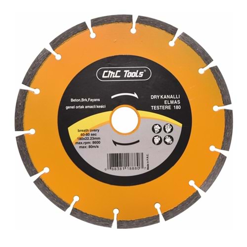 Elmas Testere 180*22 Mm Cmc Tools Turbo Elmas Testere Kesici Turbo Elmas Testere Soketli Seramik Elmas Kesici Granit Elmas Kesici
