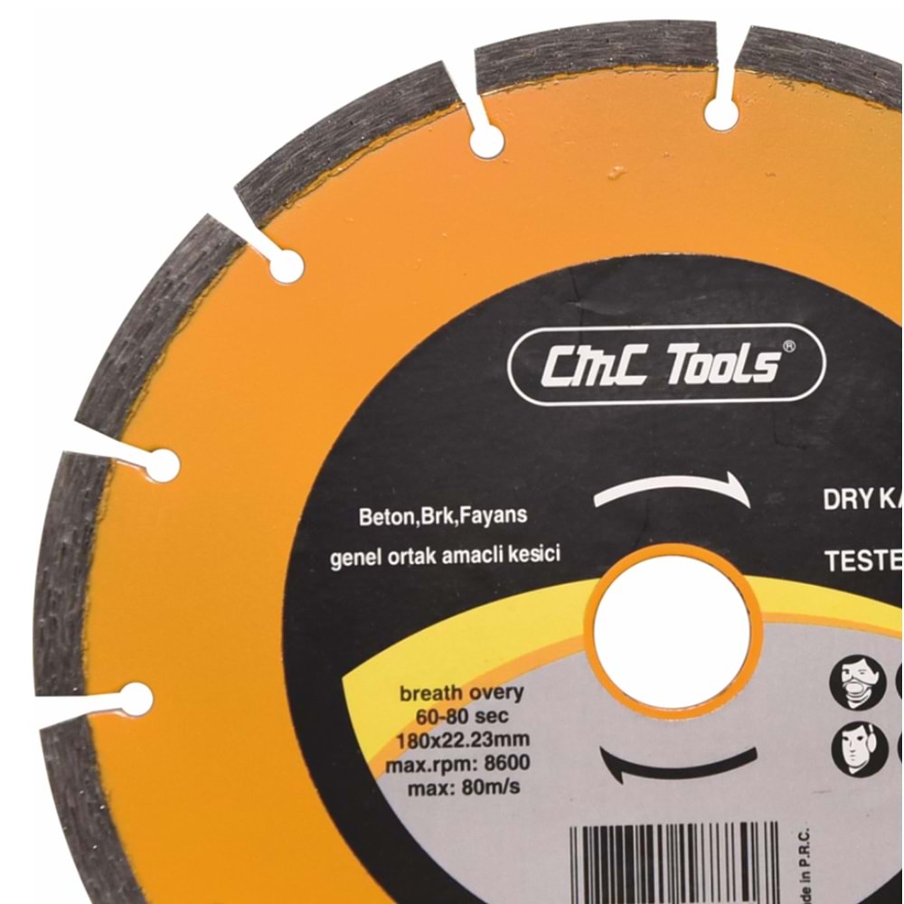 Elmas Testere 180*22 Mm Cmc Tools Turbo Elmas Testere Kesici Turbo Elmas Testere Soketli Seramik Elmas Kesici Granit Elmas Kesici