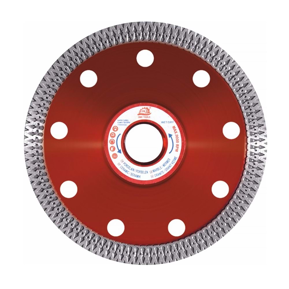 Elmas Testere 115*1.1 Mm Cmc Tools Turbo Elmas Testere Kesici Turbo İnce Elmas Testere Seramik Elmas Kesici Granit Elmas Kesici