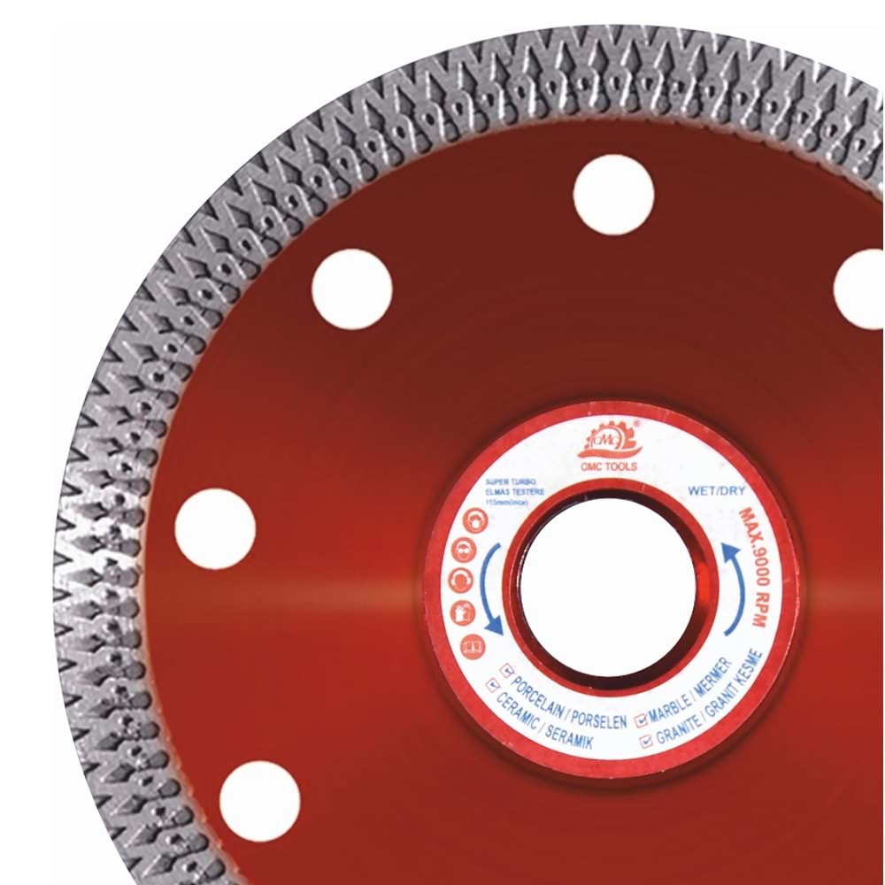 Elmas Testere 180*1.6 Mm Cmc Tools Turbo Elmas Testere Kesici Turbo İnce Elmas Testere Seramik Elmas Kesici Granit Elmas Kesici