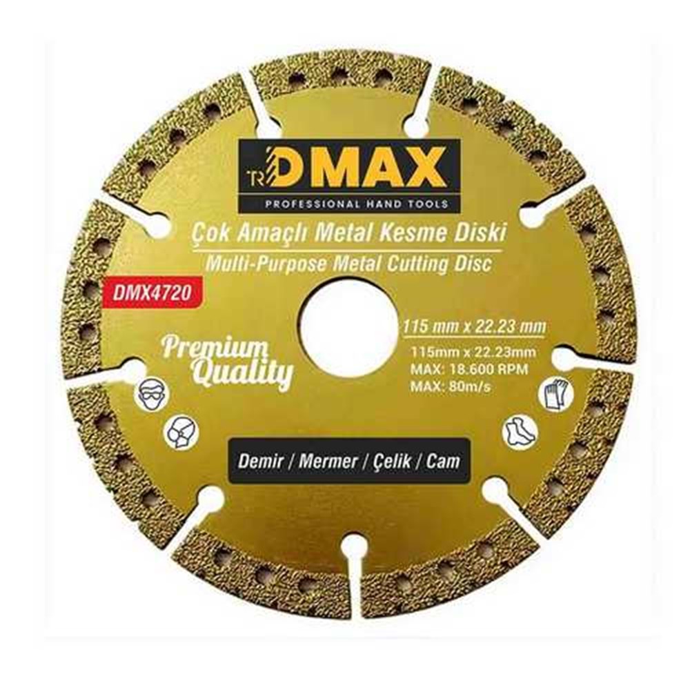 Çok Amaçlı Metal Kesme Diski DMAX Cam Mermer Kesimi