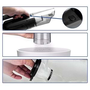 4'ü 1 arada Saat Göstergeli Güçlü Emişli Elektrikli El Süpürgesi ve Lastik Şişirme Hava Kompresörü