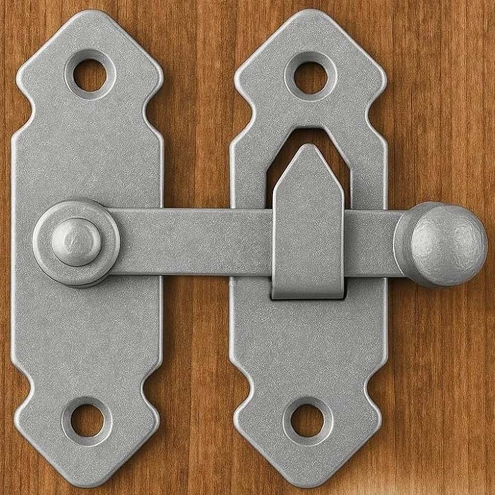 Ferforje Fransız Kilidi Saten Bahçe Kapısı Mandalı Eskitme Saten Kapı - Sandık - Kapak Mandalı Tırka