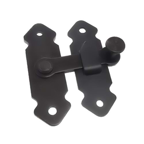 Ferforje Fransız Kilidi Siyah Bahçe Kapısı Mandalı Eskitme Siyah Kapı - Sandık - Kapak Mandalı Tırka