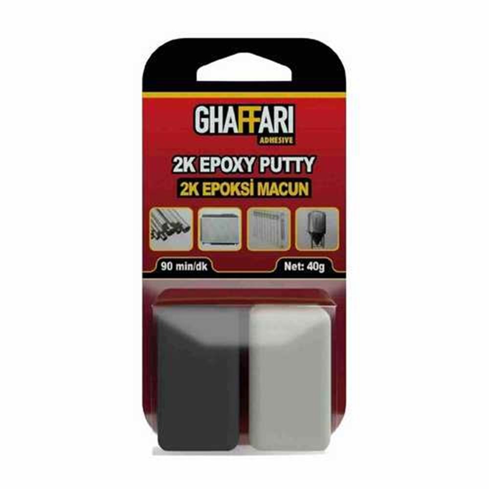 Çift Karışım Epoksi Macun Yapıştırıcı 40 Gr Ghaffari 2k Epoksi Macun Yapıştırıcı 40 Gr Ghaffari
