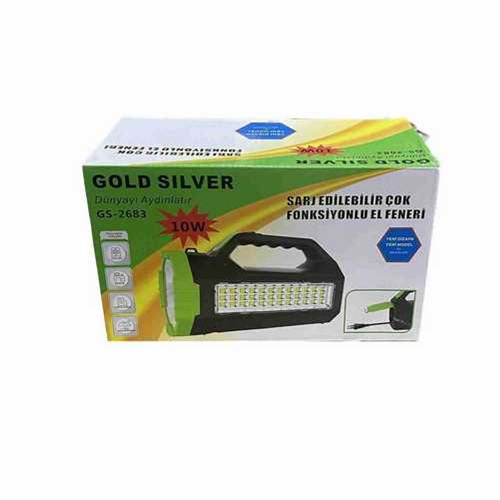 El feneri Şarjlı El Feneri GS-2683 Gold Silver Şarjlı El Feneri Fener