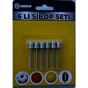 Sibop Seti Pompa Şişirme Uçları 6’lı Sibop Seti Hd-2028 6 Lı Sibop Seti