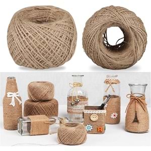 Jüt İpi Hasır ipi Kırnap İpi 100 Gr. 84,2 Metre 1,4 Mm Kendir İpi Keten İpi Süsleme Hobi El İşi Jüt ip Hasır İp