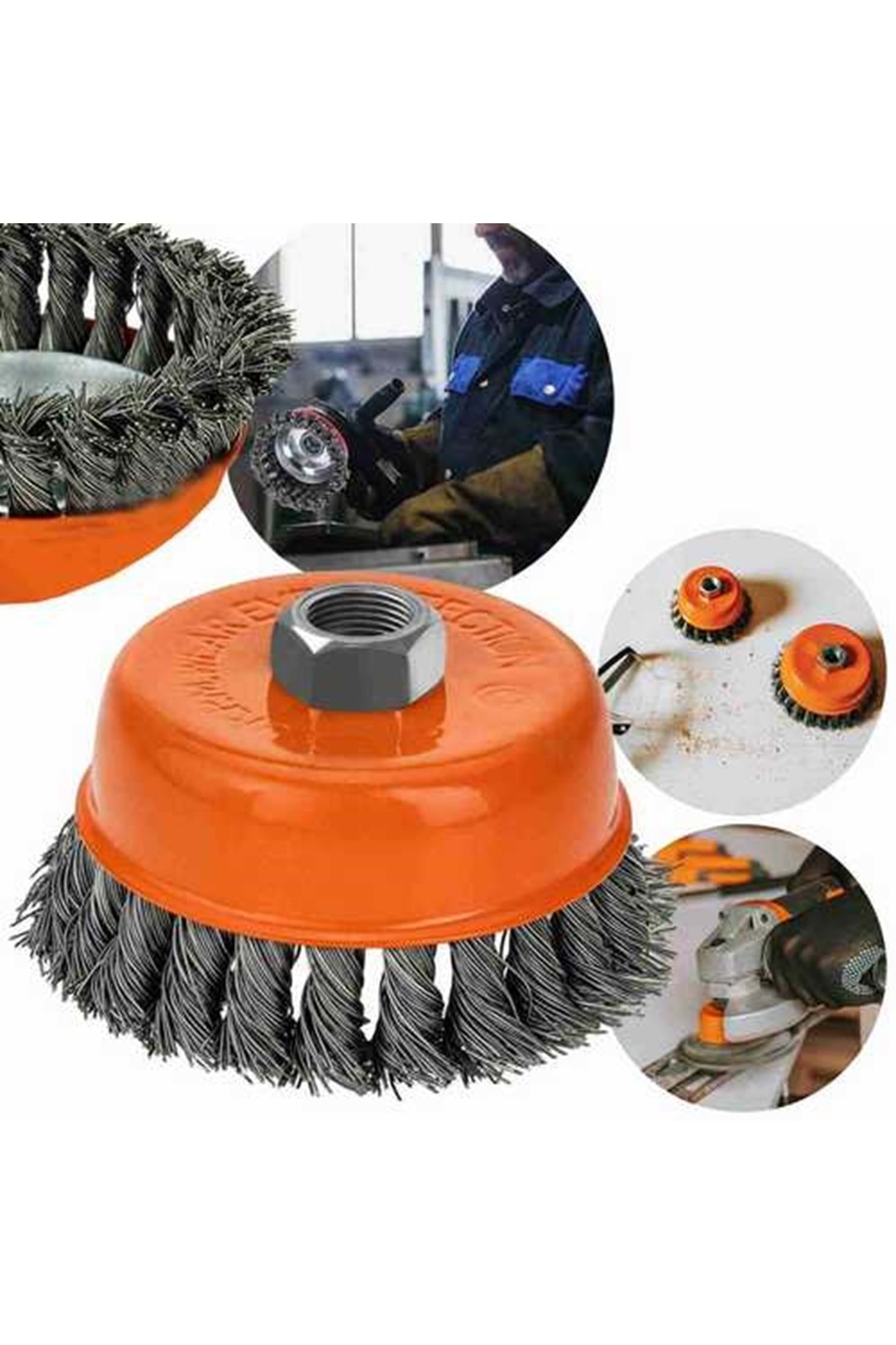 Çanak Fırça Burgulu Kapmax Çanak Fırça 65 Mm