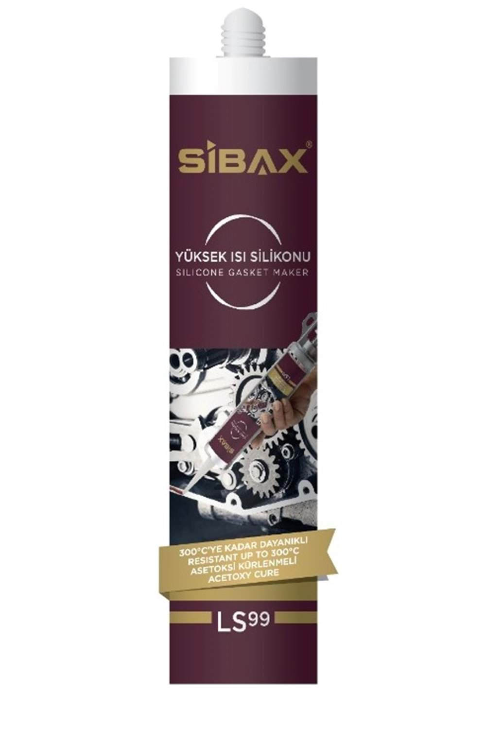 Sıvı Conta Sibax 280 Ml Kırmızı Ls99 Asetoksi 300c Yüksek Isı Silikonu