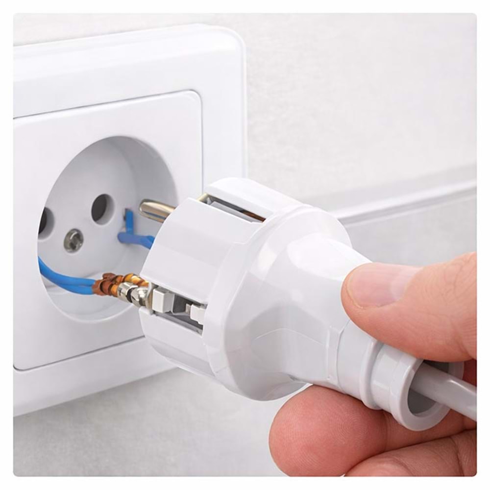 Topraklı Erkek Fiş 16A 250V Güvenli Priz Fişi