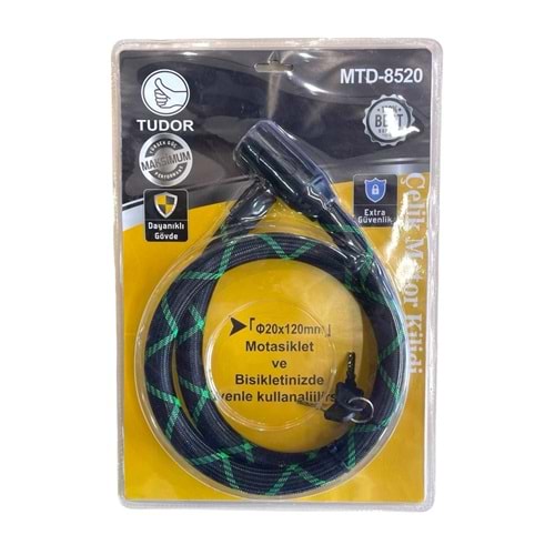 Motosiklet Kilidi Pro 120cm*22mm Çelik Motosiklet Kilidi Sağlam Motosiklet Kilidi 120cm*22mm