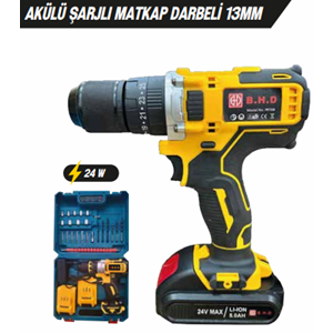 Akülü şarjlı matkap BHD darbeli 13mm 21v 5.0a