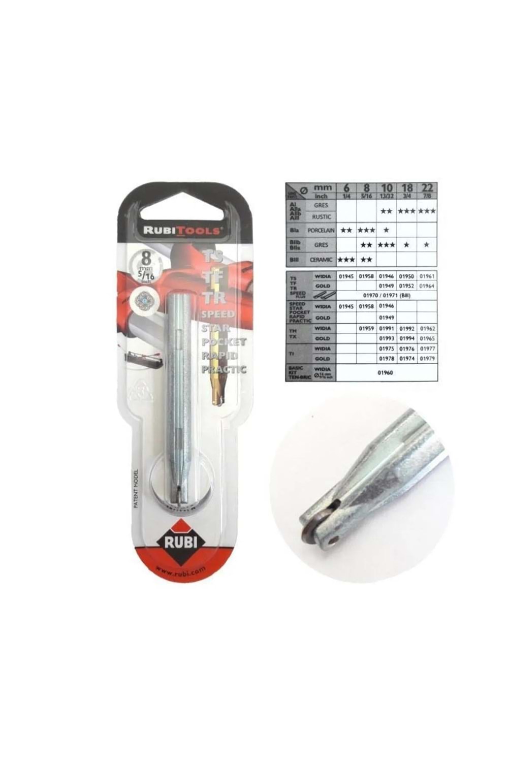 Seramik Granit Kesme Elması Rubi 8 mm 5/16 Elmas Uç