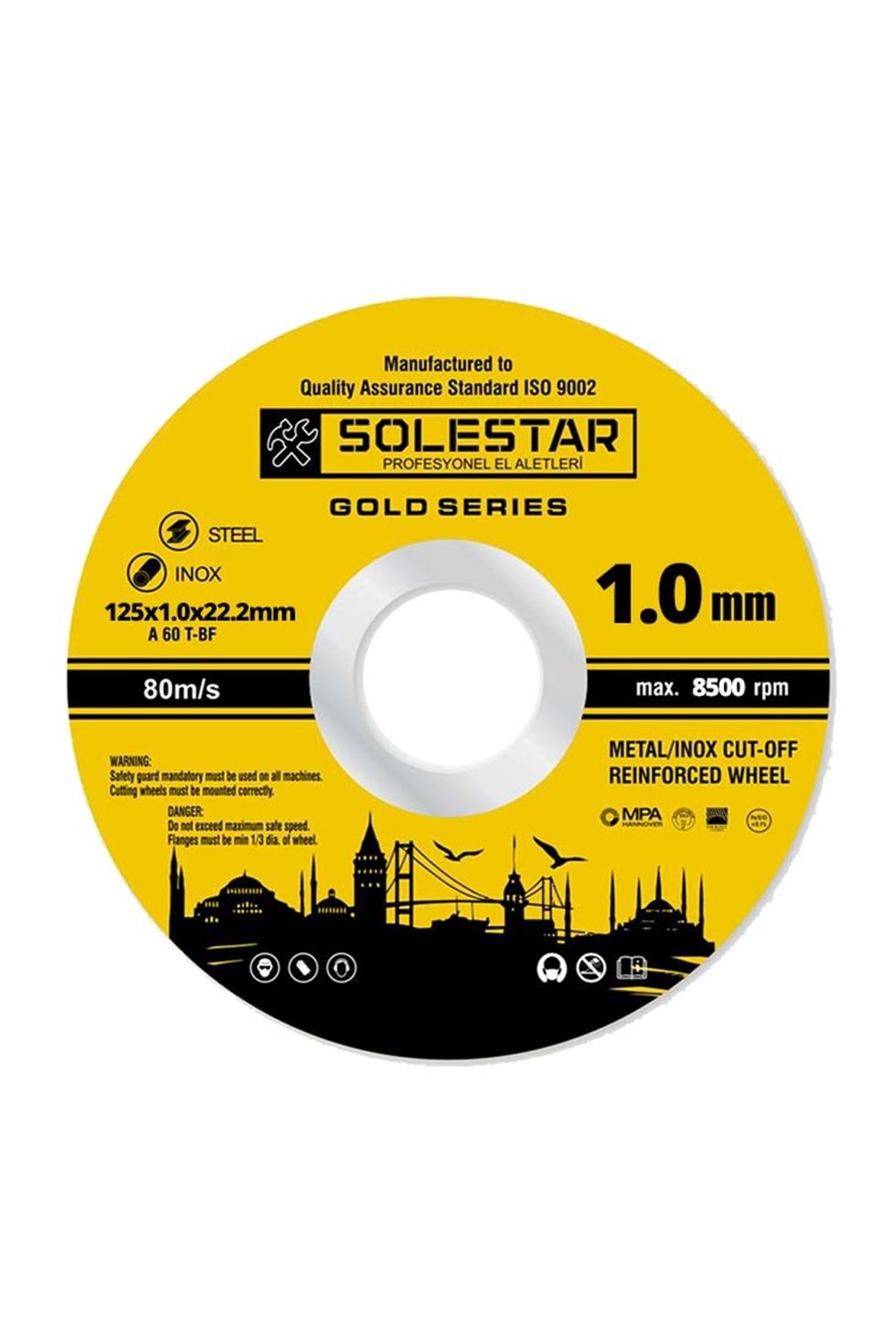 İnox Kesici Taş Solestar 125X1.0X22.2 Mm