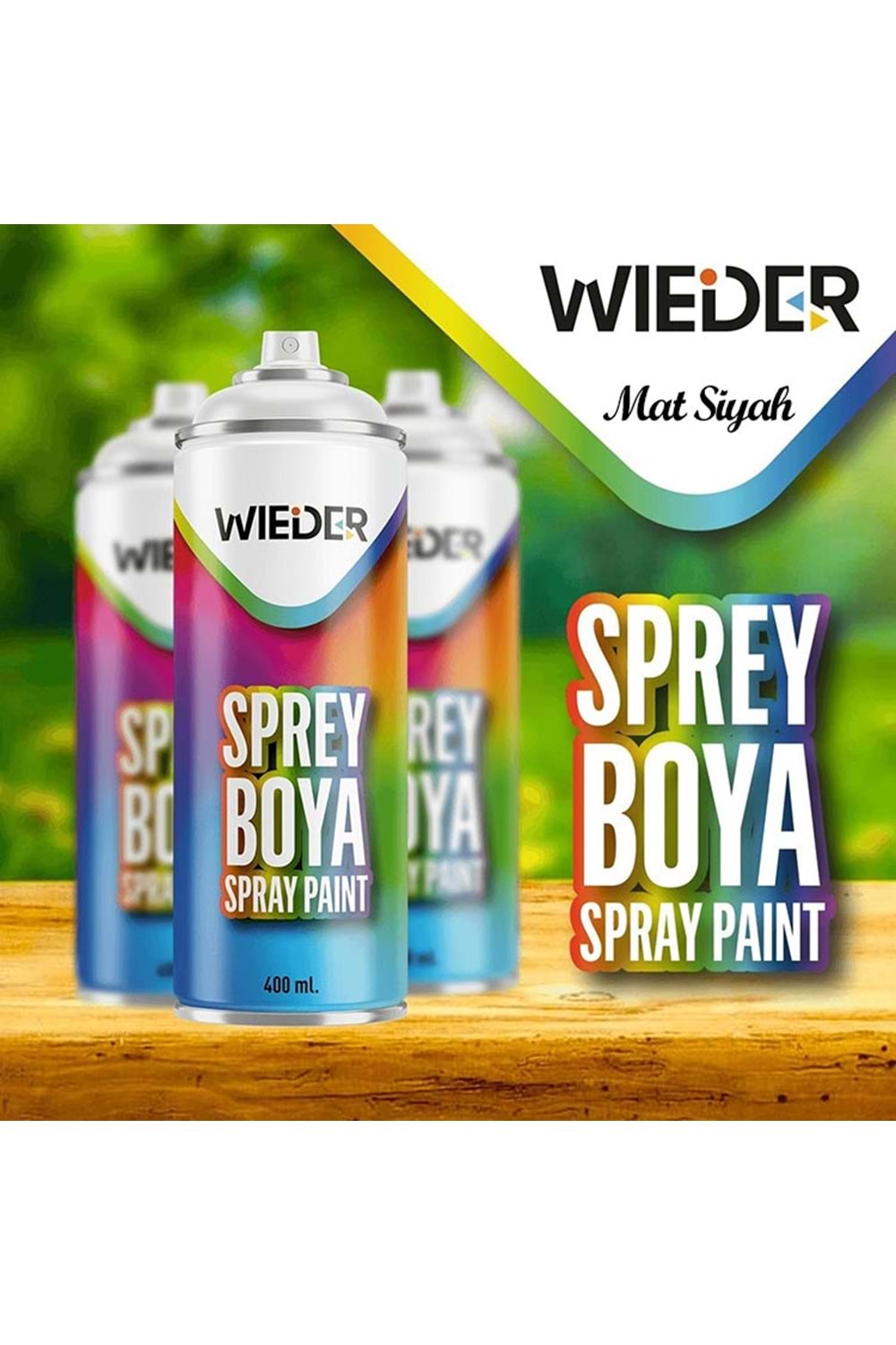 Sprey Boya 400 Ml Mat Siyah WİEDER
