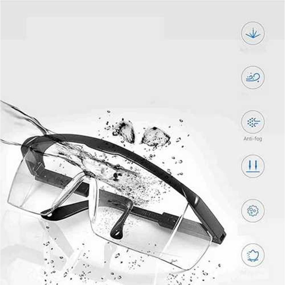 İş Gözlüğü Siyah Koruyucu Gözlük Buğulanmaz Gözlük Kaynakçı Gözlüğü Siyah