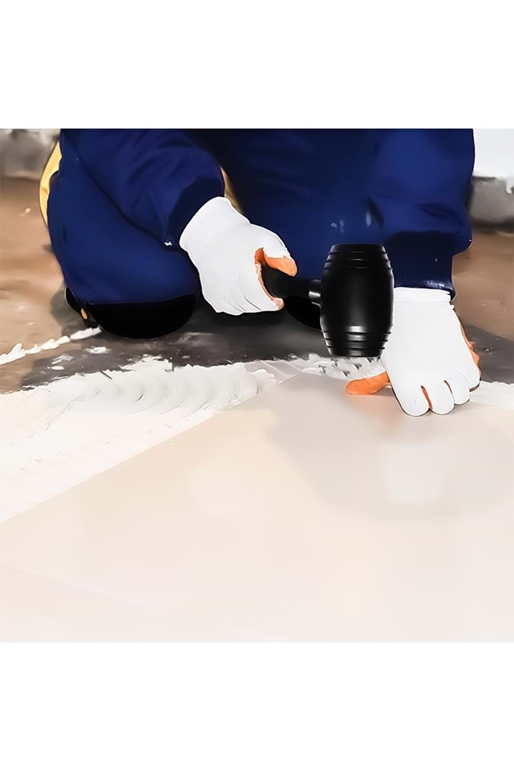 Tokmak 60 Mm Kauçuk Tokmak Fayans Fayansçı Tokmağı Çekiç Seramik Karo Döşeme Parke Tadilat 60’lık Siyah