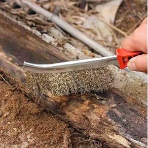 Tel Fırça Plastik Saplı Çelik Tel Fırça 225 Mm